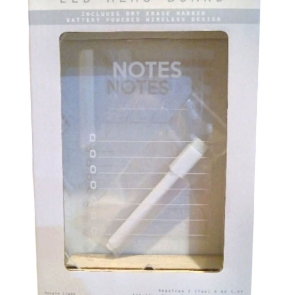 NIB Purple Light Up Led Memo Board W/dry erase marker